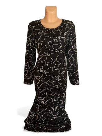 Černé šaty s dlouhým rukávem CALIB