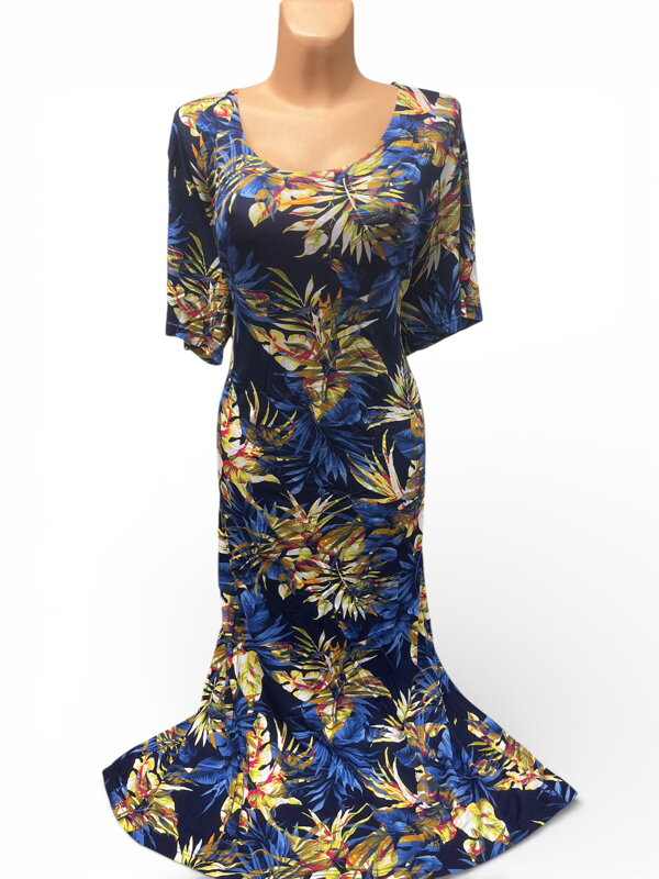 Modré šaty  pro svatební matky HUZA