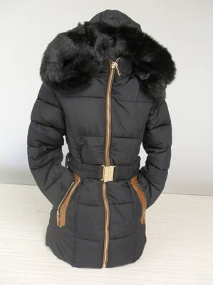 Dívčí zimní kabát s páskem MARA 122,128,134,140,146,152,158