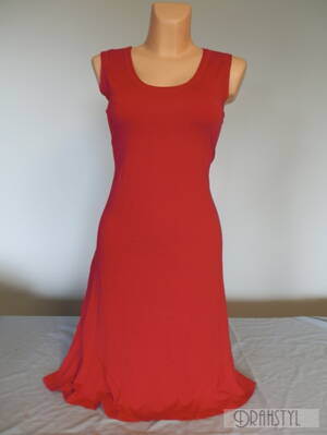 Červené jednobarevné šaty L