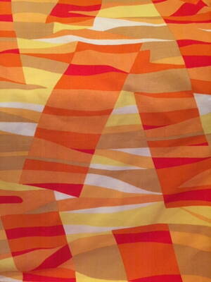 Oranžové viskózové plátno se vzorem