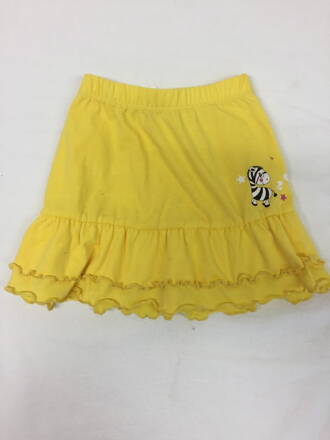 Žlutá bavlněná sukně s kanýrkem 116